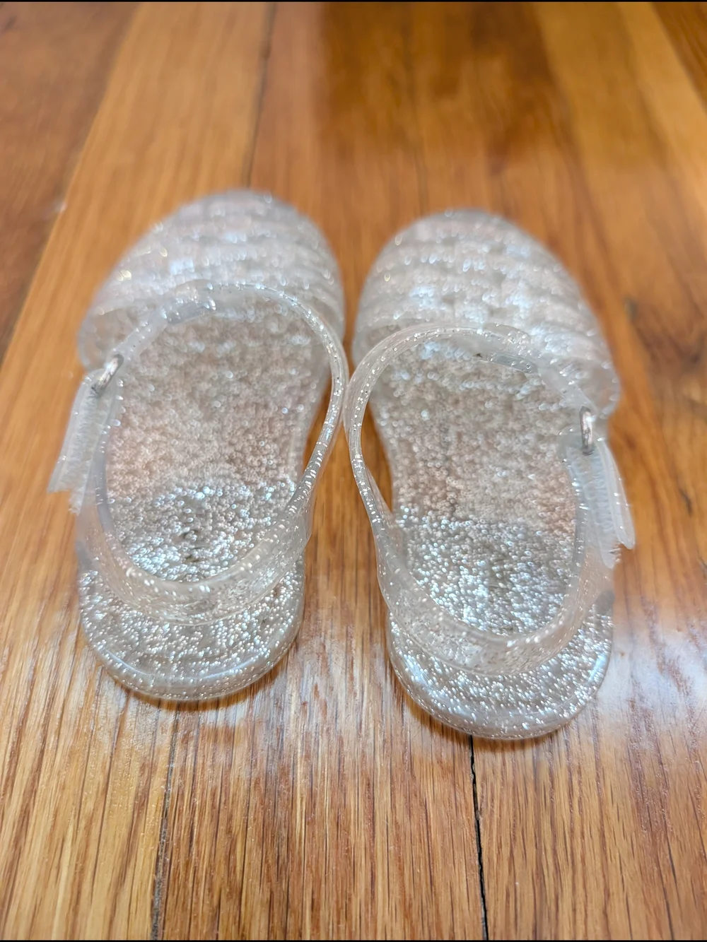 Old Navy Baby Girls Glitter Jelly Sandals In Pink And Clear Size 5 Two Pairs